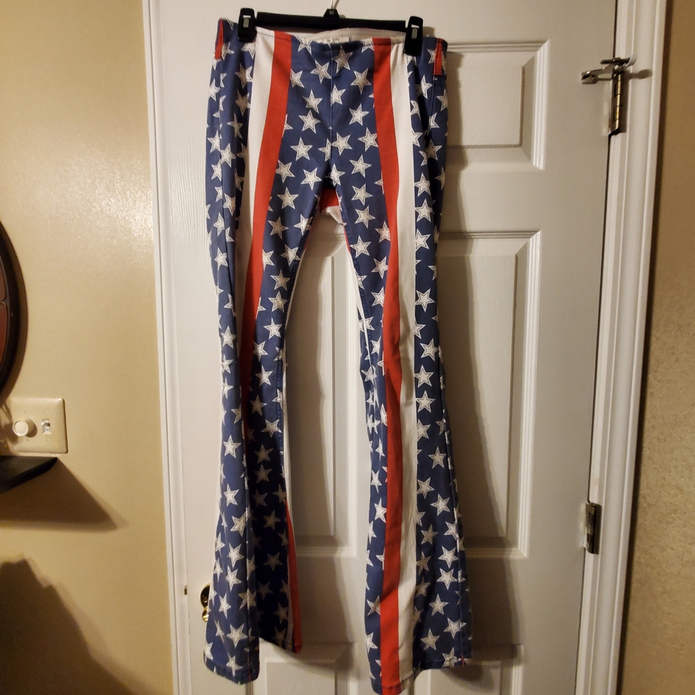 27" Free People American Flag Bell Bottom Pants